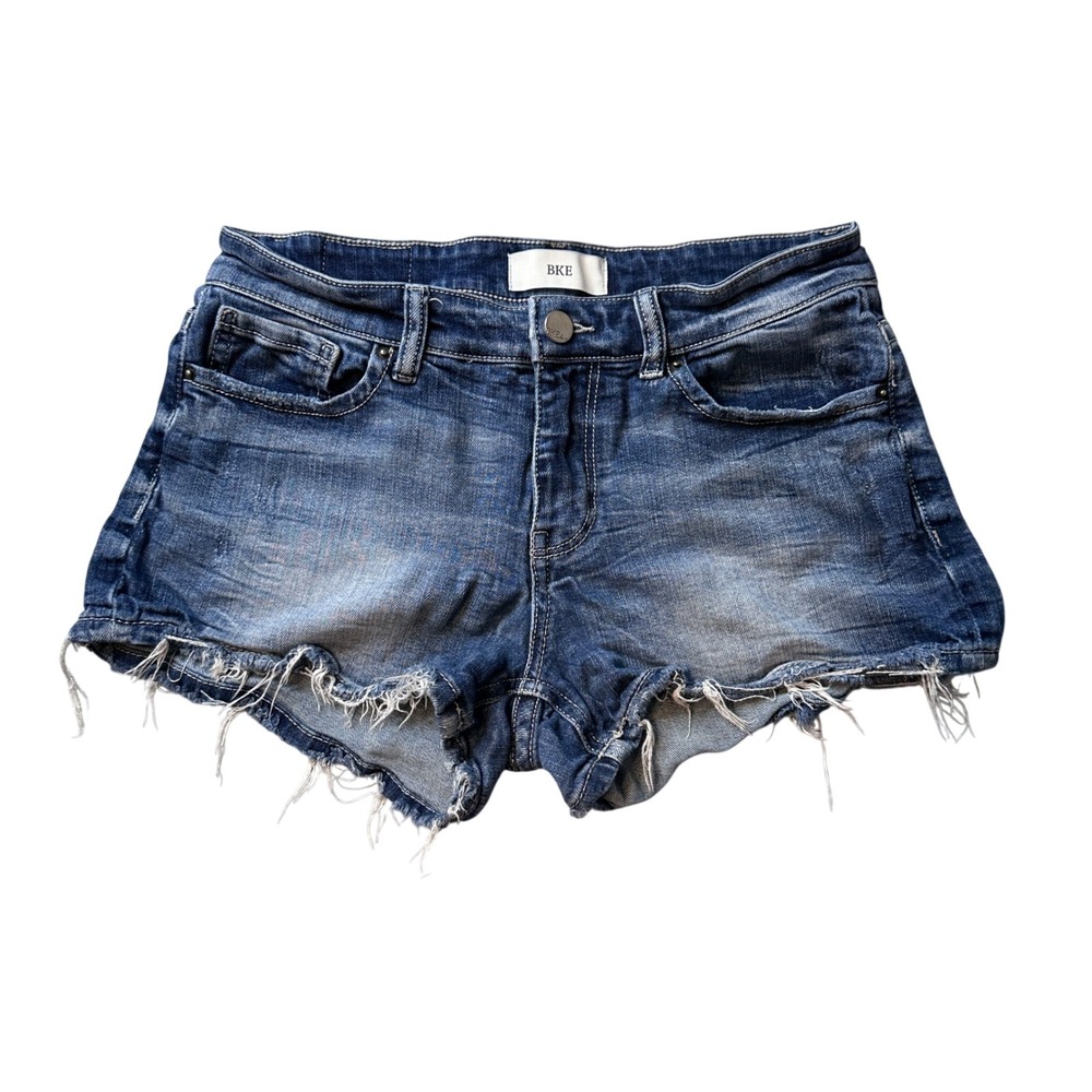 BKE Denim Shorts Womens 27 Blue Payton Cut Off Low Rise Frayed Hem ABK3026